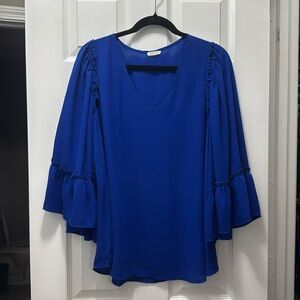 Jodifl, royal blue top, 3/4 sleeve, size L